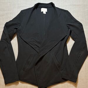 Caslon black open front sweatshirt XS